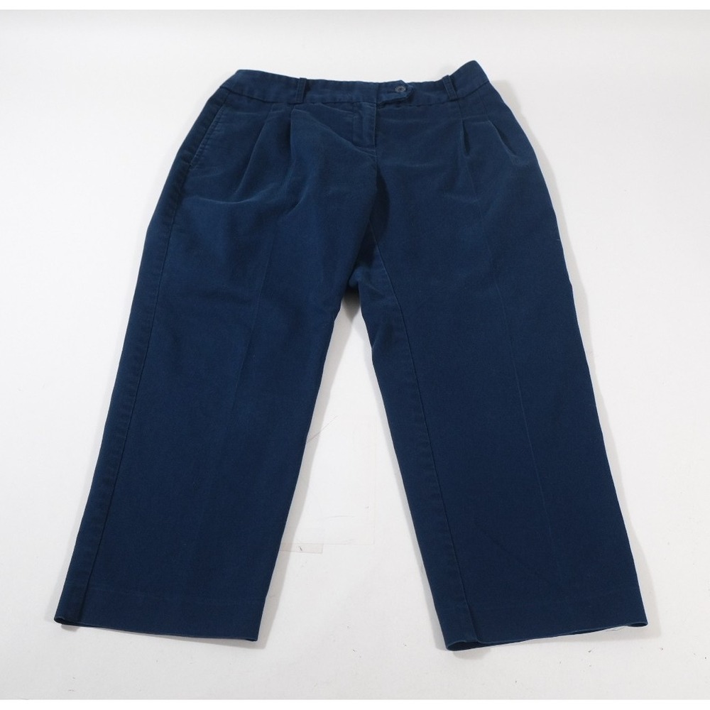 Liz Claiborne Pants Womens 4P Navy Blue Straight Leg Dress Trousers Stretch